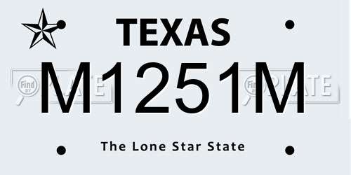 M1251M Texas License Plate