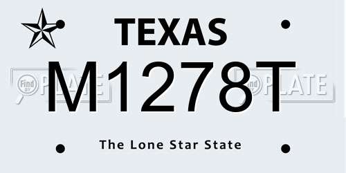 M1278T Texas License Plate