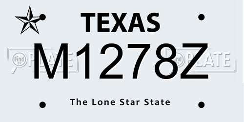 M1278Z Texas License Plate