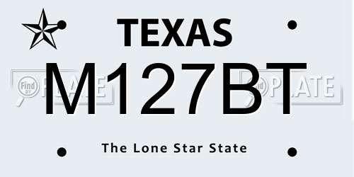 M127BT Texas License Plate