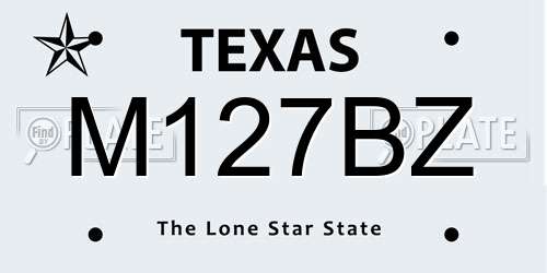 M127BZ Texas License Plate