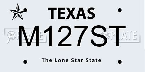 M127ST Texas License Plate