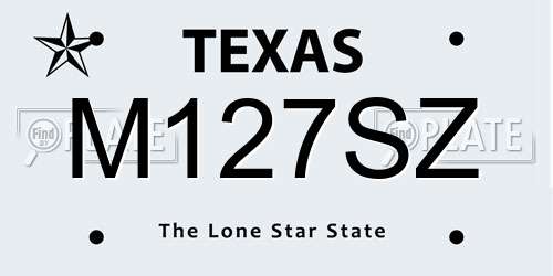 M127SZ Texas License Plate
