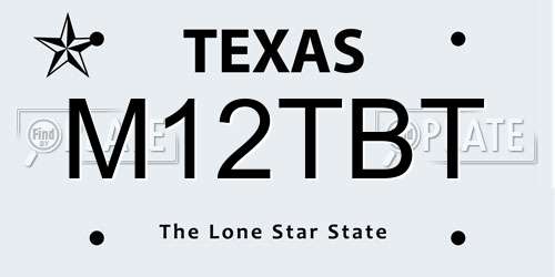 M12TBT Texas License Plate