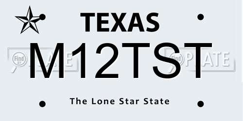 M12TST Texas License Plate