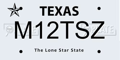 M12TSZ Texas License Plate