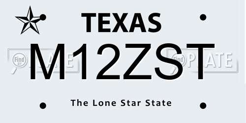 M12ZST Texas License Plate