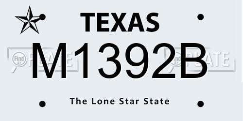 M1392B Texas License Plate