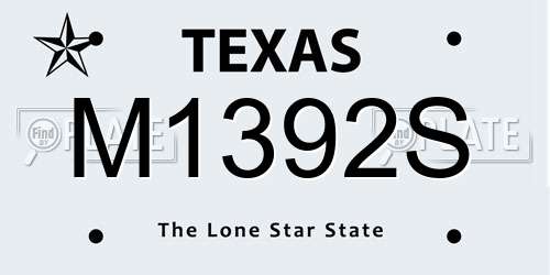 M1392S Texas License Plate