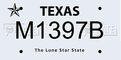 M1397B Texas License Plate