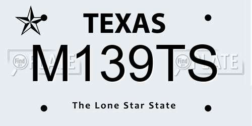 M139TS Texas License Plate