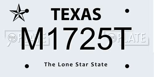 M1725T Texas License Plate