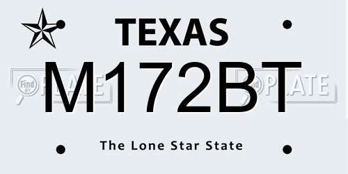 M172BT Texas License Plate
