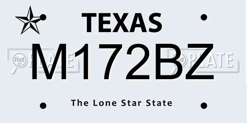 M172BZ Texas License Plate