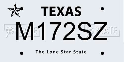 M172SZ Texas License Plate