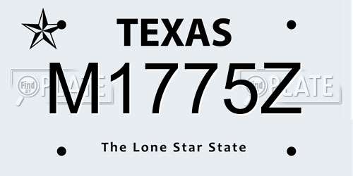 M1775Z Texas License Plate