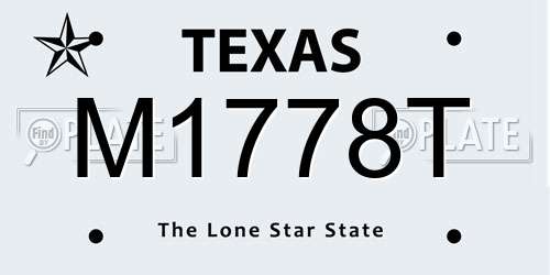M1778T Texas License Plate