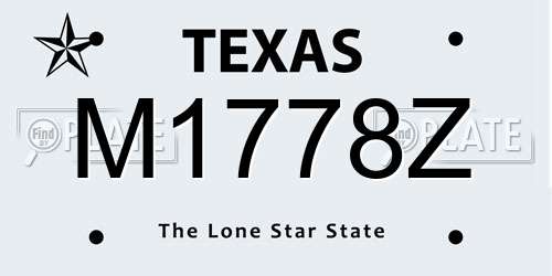 M1778Z Texas License Plate