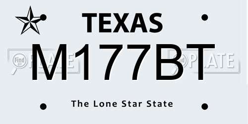 M177BT Texas License Plate