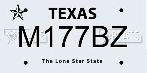 M177BZ Texas License Plate