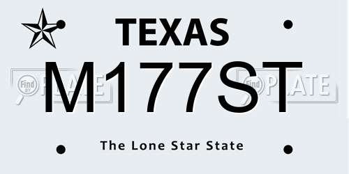 M177ST Texas License Plate