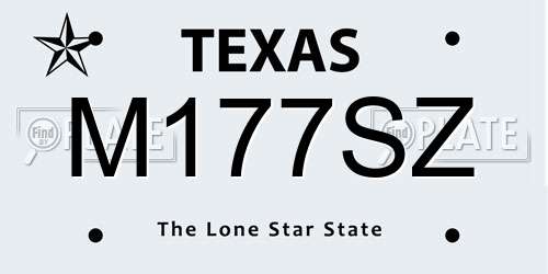 M177SZ Texas License Plate