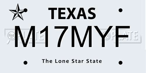 M17MYF Texas License Plate