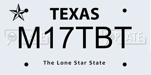 M17TBT Texas License Plate