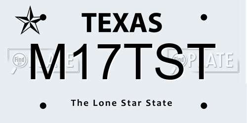 M17TST Texas License Plate