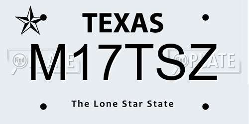 M17TSZ Texas License Plate
