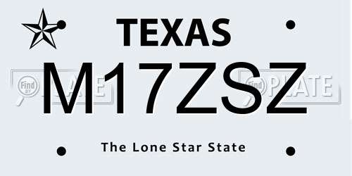 M17ZSZ Texas License Plate