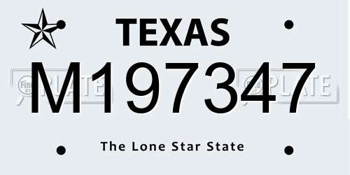 M197347 Texas License Plate