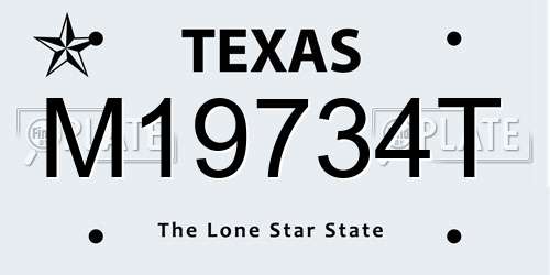 M19734T Texas License Plate