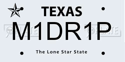 M1DR1P Texas License Plate