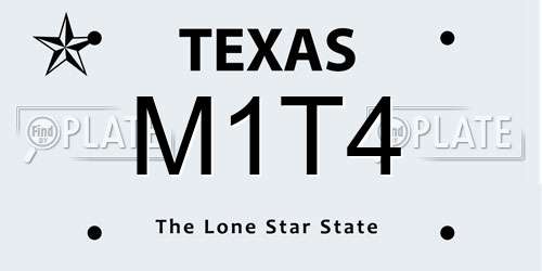 M1T4 Texas License Plate