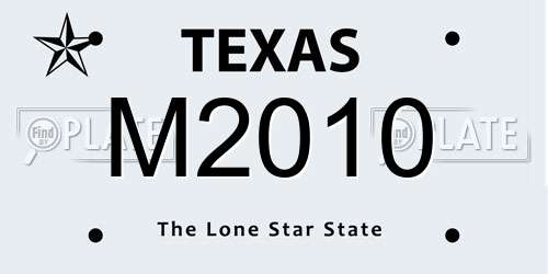 M2010 Texas License Plate