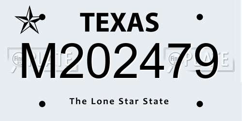M202479 Texas License Plate