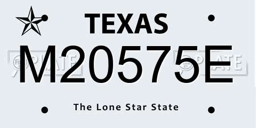 M20575E Texas License Plate