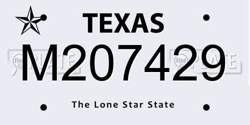 M207429 Texas License Plate