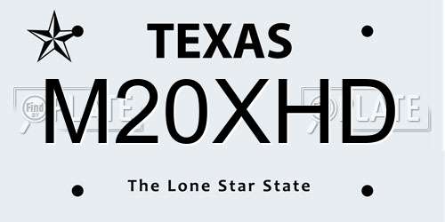 M20XHD Texas License Plate