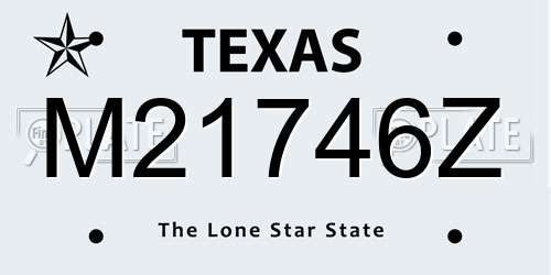 M21746Z Texas License Plate