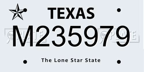 M235979 Texas License Plate