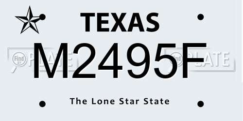 M2495F Texas License Plate