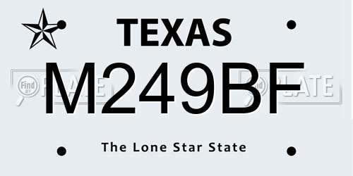 M249BF Texas License Plate