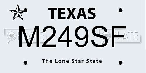 M249SF Texas License Plate