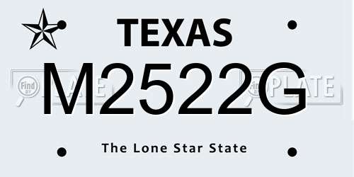 M2522G Texas License Plate