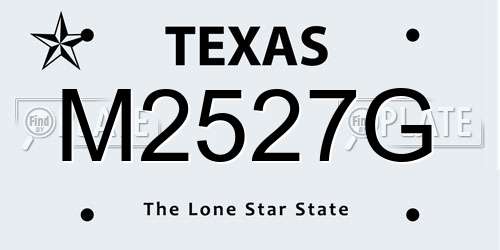 M2527G Texas License Plate