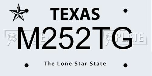 M252TG Texas License Plate