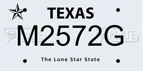 M2572G Texas License Plate