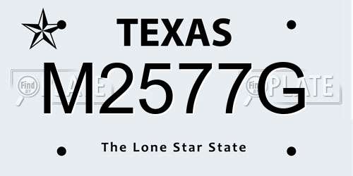 M2577G Texas License Plate